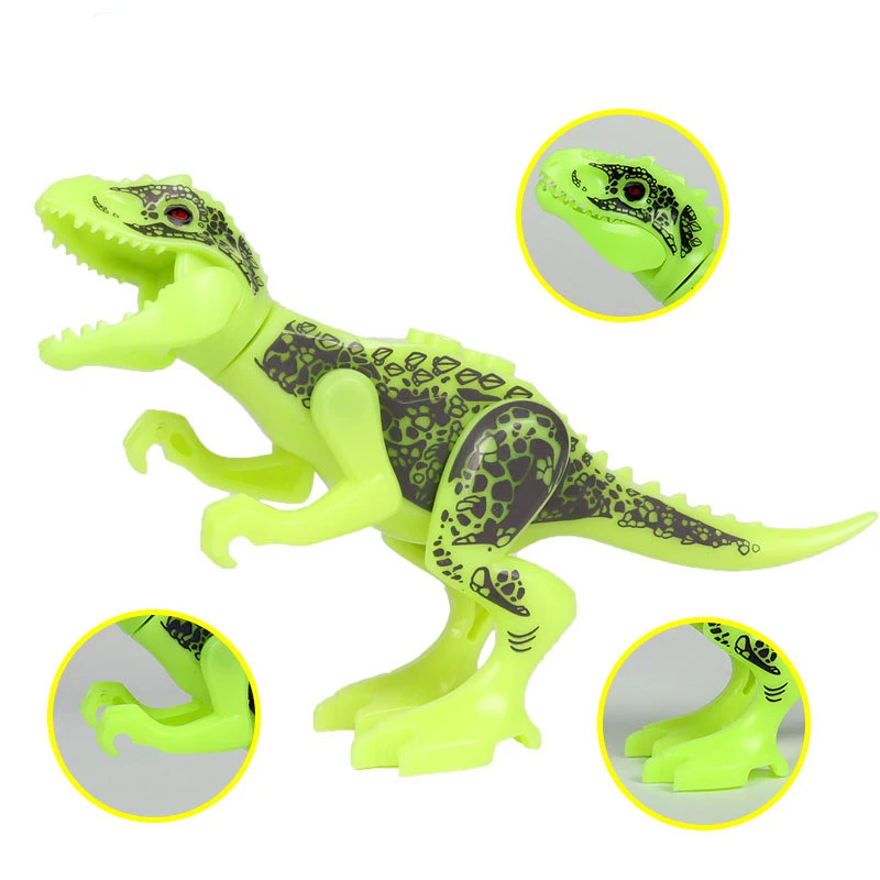 8 Styles Building Blocks Luminous Single Dinosaurs Jurassic World Pterosaurs Classic With Legoe Figures Bricks Toys  Kids F4