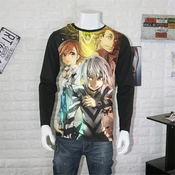

New Fashion Toaru Kagaku no Railgun T shirt Misaka Mikoto Cosplay Long Sleeve T-Shirt Anime Tops For Men Women T-shirt