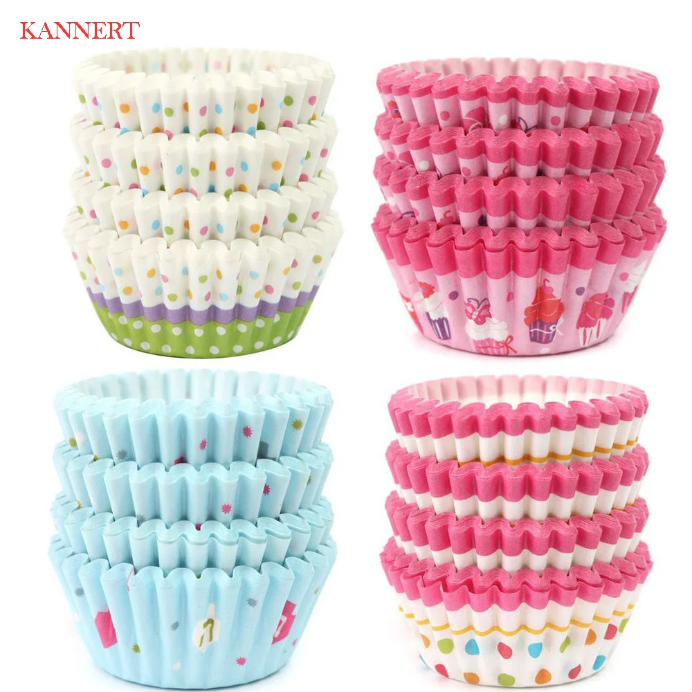 100Pc/Set Muffin Cupcake Paper Cups Cake Forms Baking Muffin Box Cup