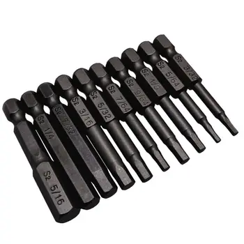

10PCS Black Magnetic Hexagon Screwdriver Bits S2 Steel 1/4 Inch Hex Shank Screw Drivers Set 50MM