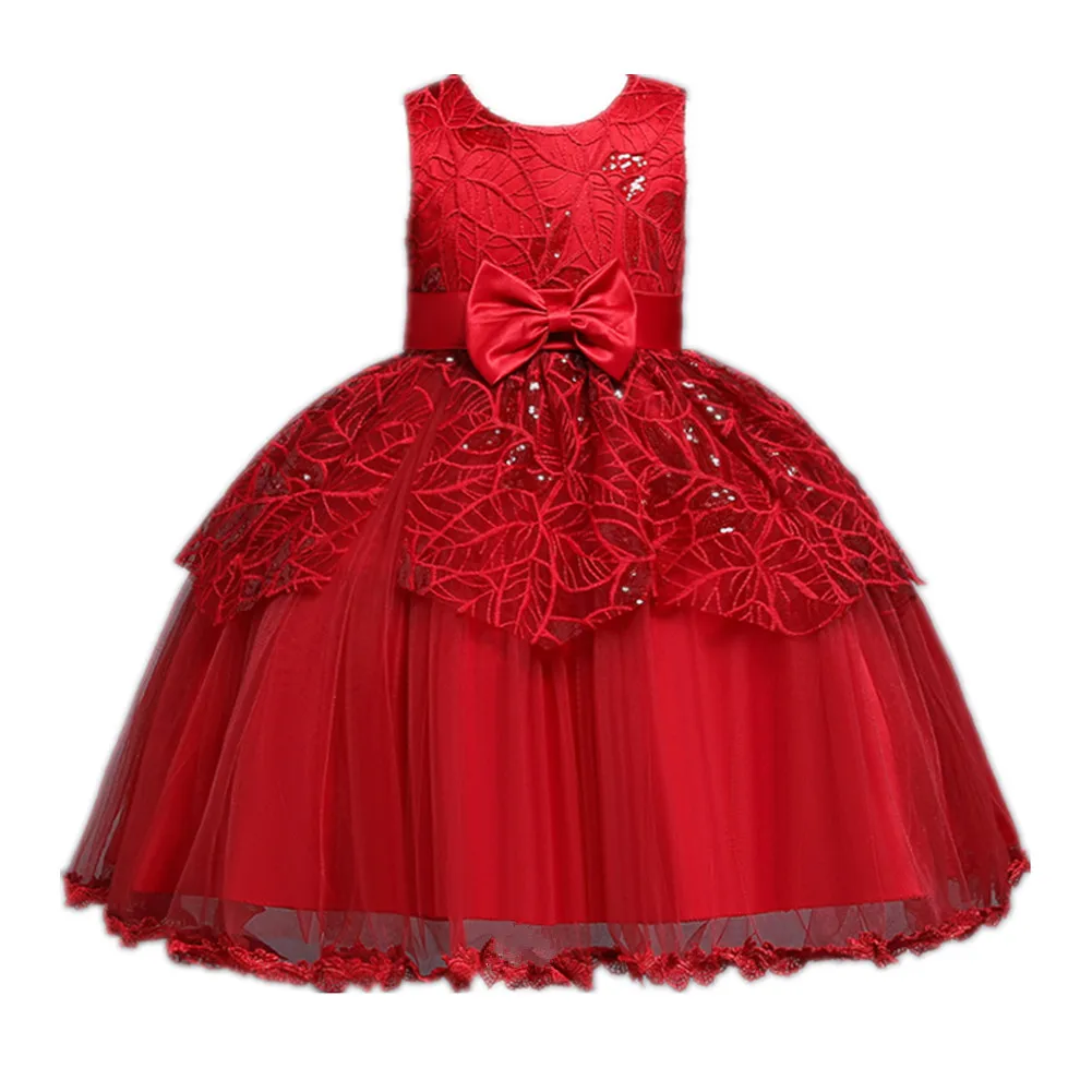 

2019 Flower Toddler Baby Girl Princess Dress Baby Girl Wedding clothing Infant Tutu Kids Dress Vestidos for 1st baptism clothes