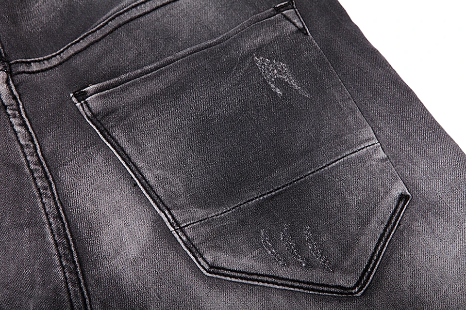 GLO-STORY мужские новые модные рваные джинсы с дырками, Мужская Уличная одежда, серые джинсовые штаны MNK-8212