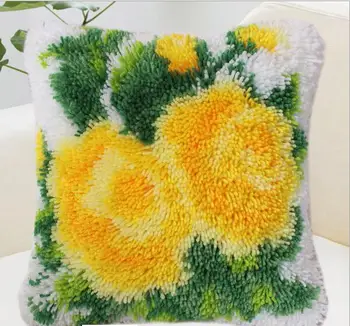 

Cross Stitch Cushion Cover sunflowers Decorative Pillow Case Yarn Cross-Stitch Kit Cushions for Sofas Throw Pillows