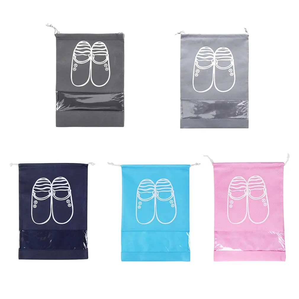 

Non-woven Drawstring Harness Pocket Travel Shoes Storage Bag Window Shoe Boots Travel Dustproof Bag Household