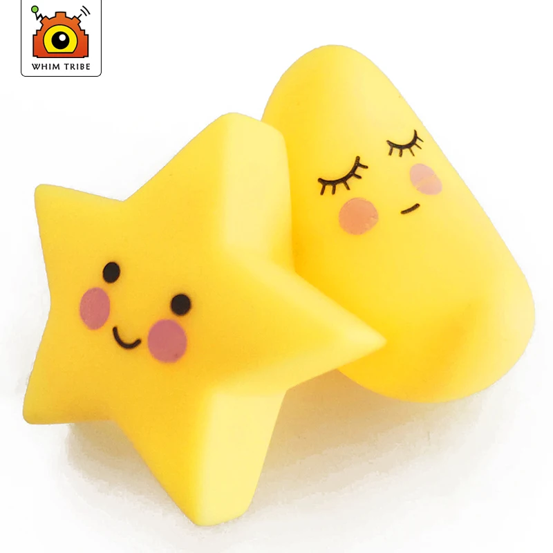 Lovely stars moon squeeze children s water toys soft gelatin toys sound toys funny BB Hawking 2