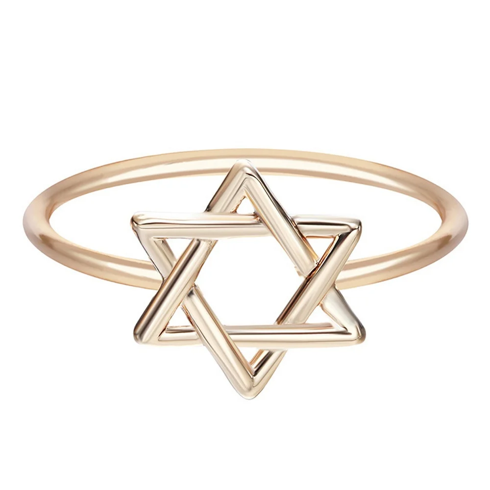 

David Jewish Magen Hebrew Shield Ring Star Symbol Ring Jewelry Midi Rings US7