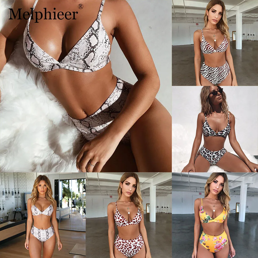 

Snake Print Bikini Set Push Up Bikinis Biquini High Waist Swimsuit Women Bathing Suit Sexy Plus Size Swimwear Maillot De Bain