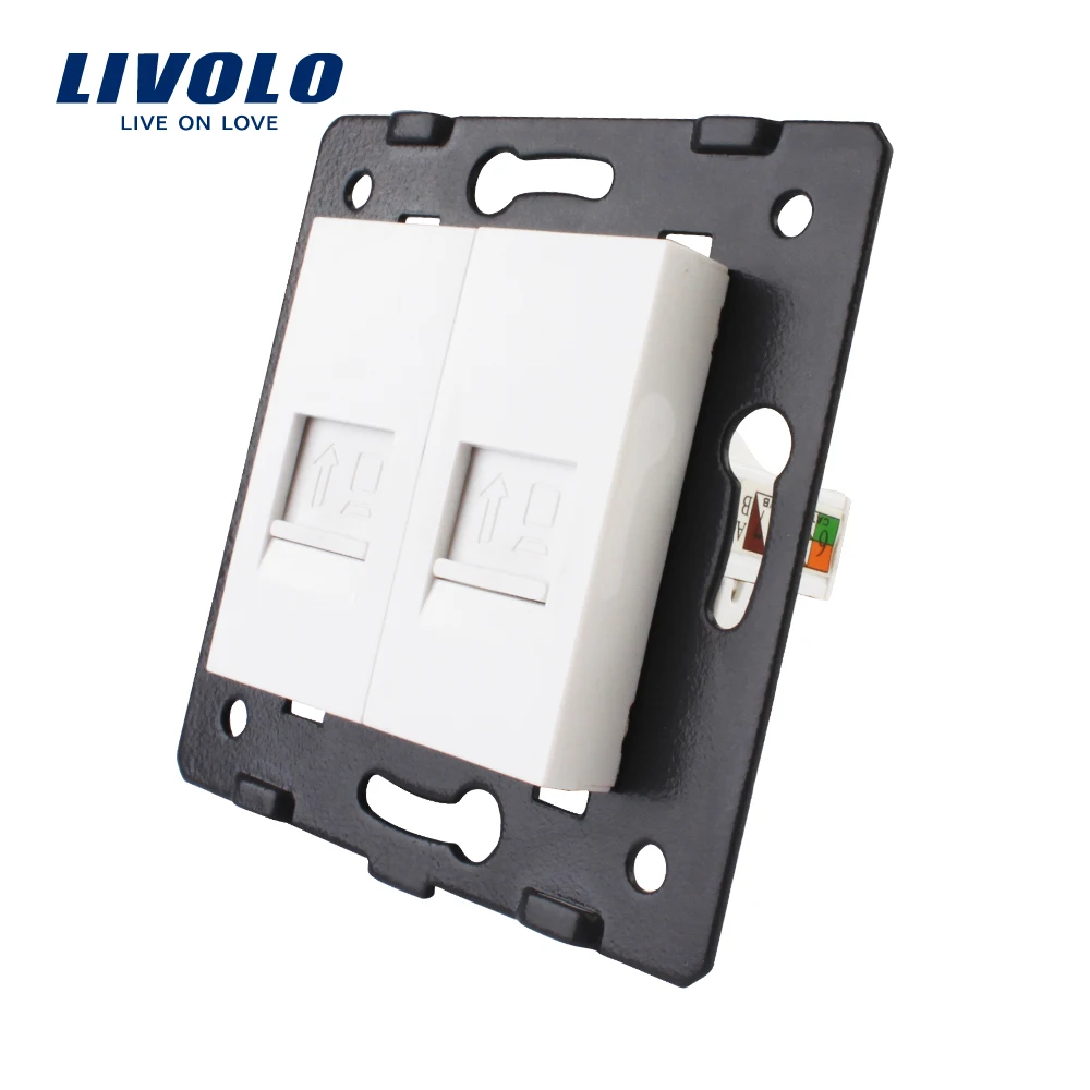

Manufacture Livolo,The Base Of Socket /Outlet /Plug For DIY Product, 2 Gangs Computer Socket ,Lan socket, VL-C7-2C-11