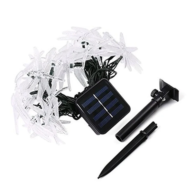 Solar Christmas Lights 20 LED Solar Dragonfly Fairy String Lights for Xmas Party garden Decorations Outdoor Solar Powered Lamp  (7)