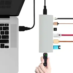 CHYI алюминиевый сплав 7 портов USB 2,0 концентратор мульти-интерфейс ультра тонкий USB концентратор переходник разветвитель для портативных ПК