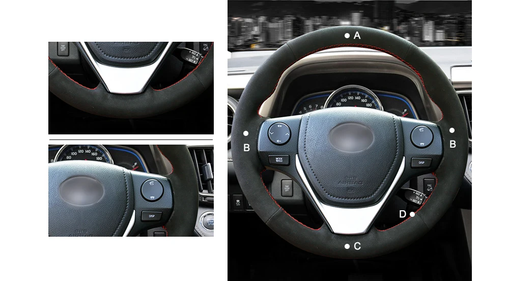 MEWANT черный чехол рулевого колеса автомобиля из натуральной кожи для Toyota RAV4 2013- Corolla- Corolla iM(US