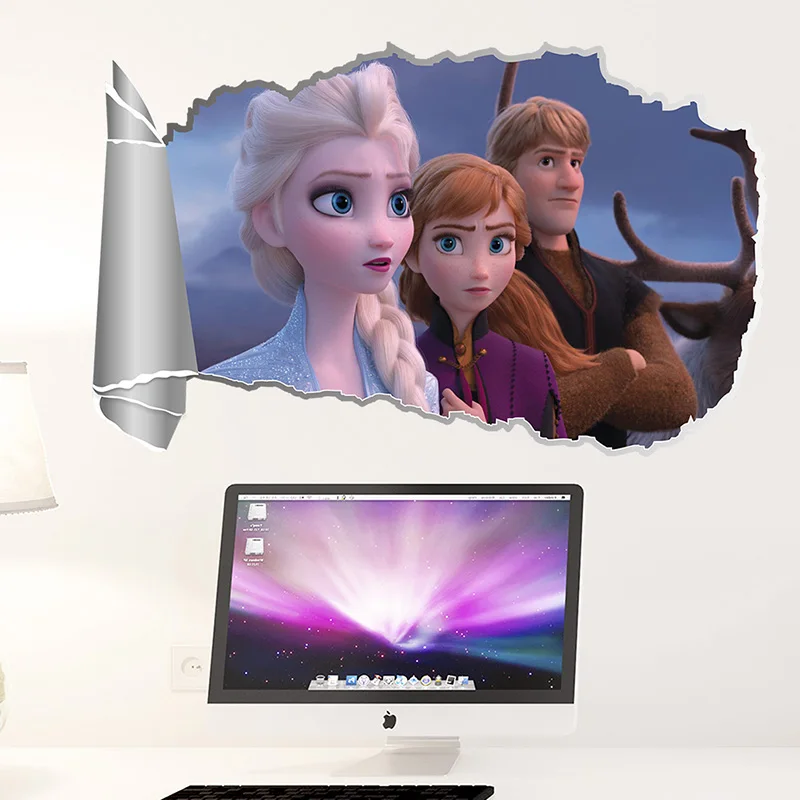 2019 New Kristoff Elsa Anna Princess Wall Stickers For Home Decoration Kids Room Decals 3D Anime Mural Art Frozen 2 Movie Poster 2019 New Kristoff Elsa Anna Princess Wall Stickers For Home Decoration Kids Room Decals 3D Anime Mural Art Frozen 2 Movie Poster