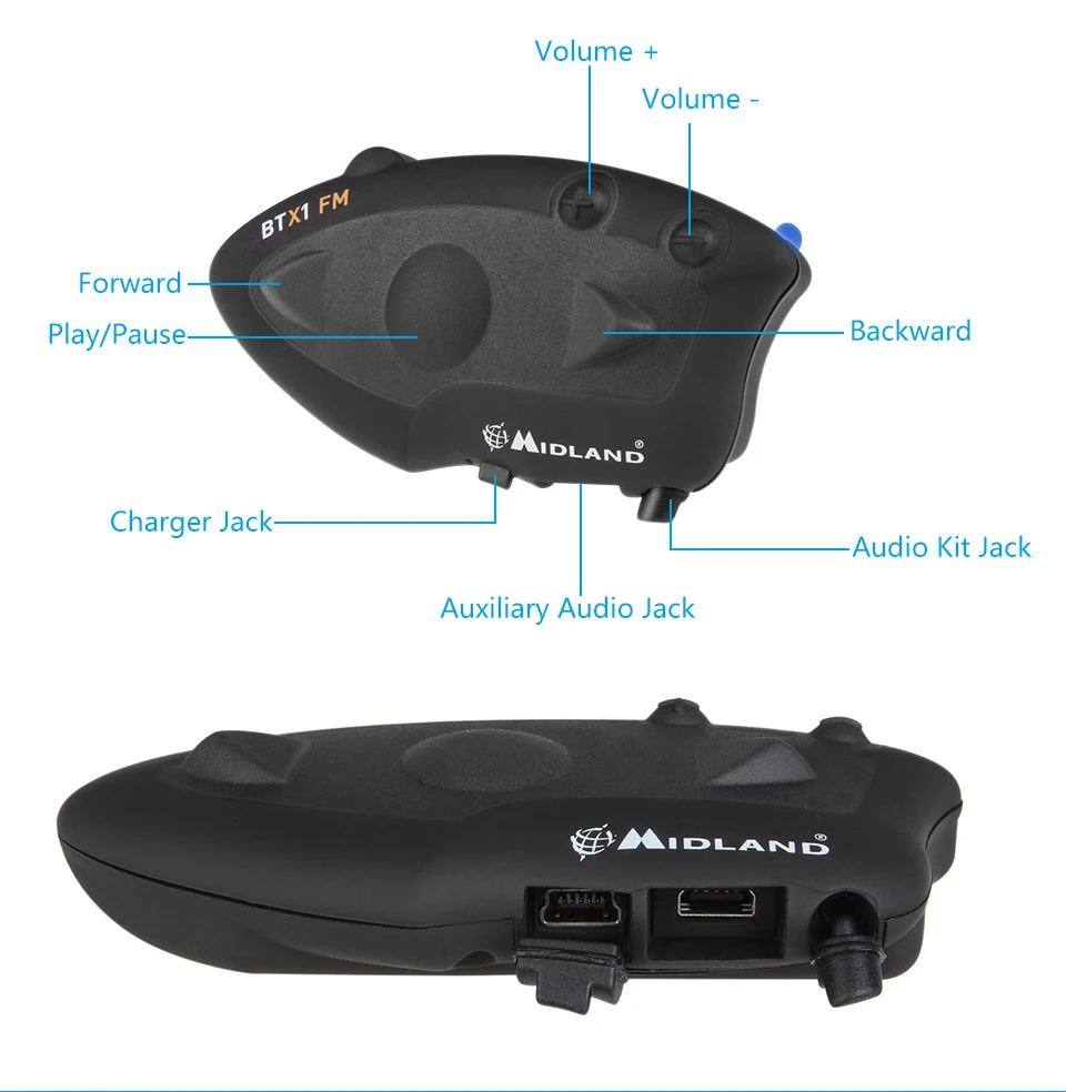 MIDLAND BTX1 FM moto rcycle Шлем Интерком Водонепроницаемый BT interphone intercomunicador moto беспроводной шлем bluetooth гарнитура