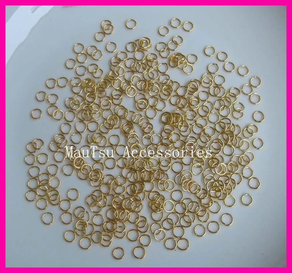 

1000PCS 0.7mm*5mm Golden Finish plain Metal Jump Rings as jewelry finding stuff metal circles Handmade DIY material