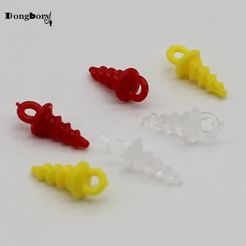 

200pcs/lot Carp fishing boilies bait screw with round link loop hook holder matte black link for rigs terminal tackle of carp
