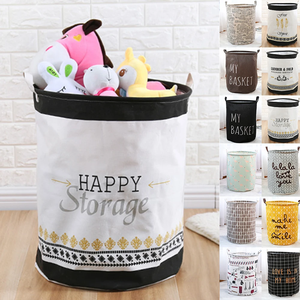 

Oxford Cloth Steel Waterproof Clothes Basket Laundry Basket Storage Barrels Folding Storage Box Finishing Storage D20