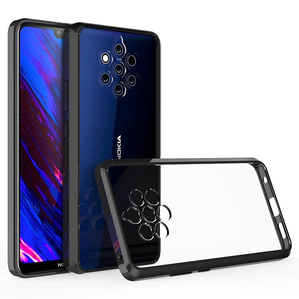 

For Nokia 9 PureView Case TPU bumper Clear Hard Acrylic Back Cover For Nokia 9 Pure View Phone Case Coque On For Nokia9 PureView