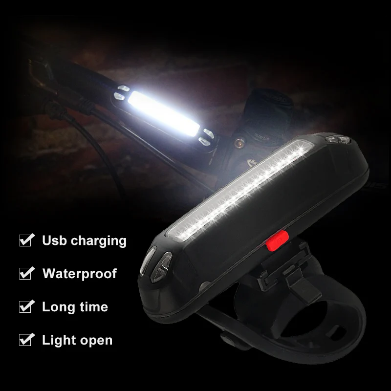 Perfect Hot Sale New Waterproof Riding Bicycle LED Taillights Bike COB Warning Light USB Rechargeable Monochrome Double Color Taillights 6