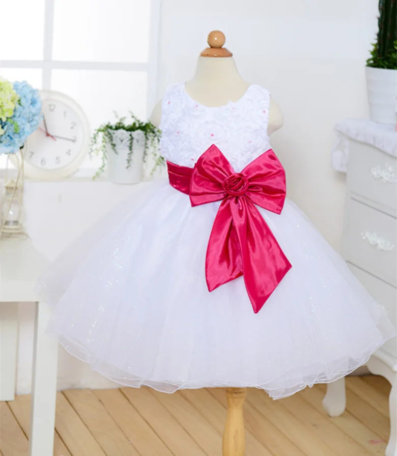 

2017 Flower Girl Dress Princess Tutu Dresses for Wedding Girls Clothes Party Kids Wear Ceremonies Birthday Baptism Cake Dress