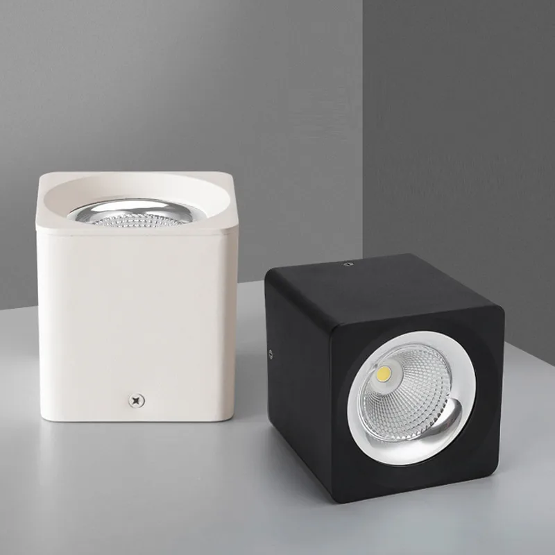 Surface Mounted Ceiling Downlight 10W Square AC85-265V Lamp COB Led Downlights Ceiling Spot Light