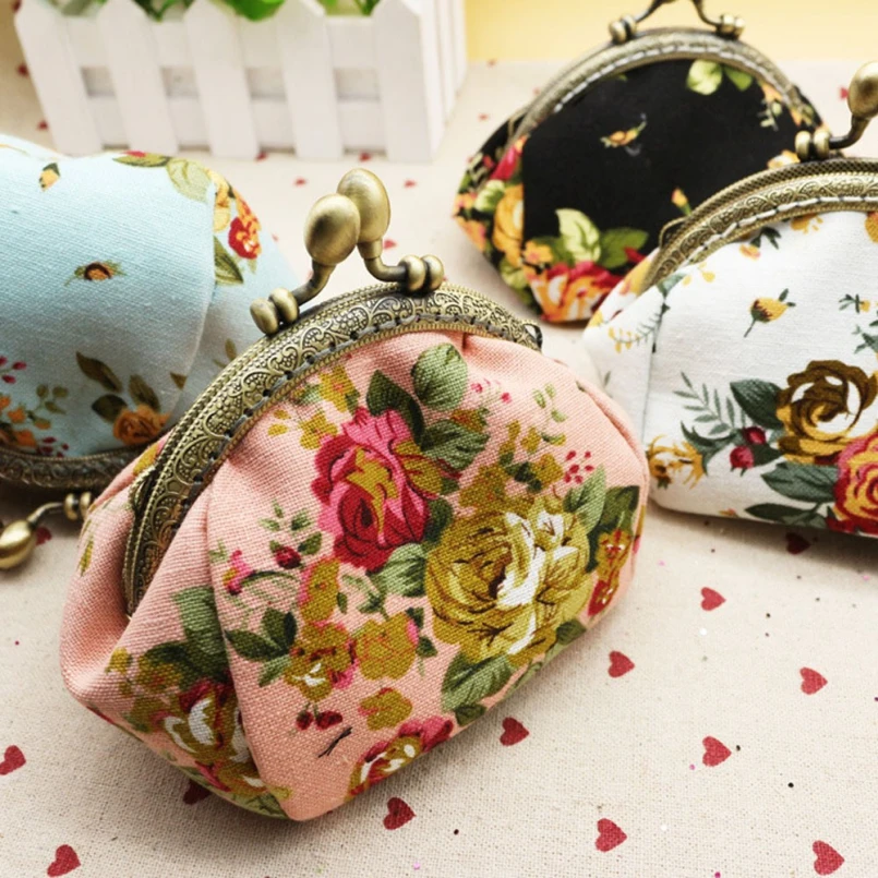  Excellent Quality Flower Printing Women Coin Purse,Lady Change Purse,Coin Wallet,Lady Money Bag Wallet Hasp Purse,Christmas Gift 
