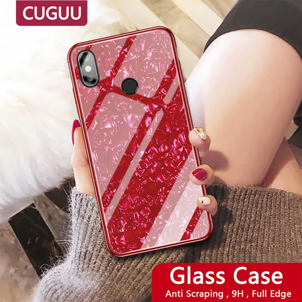 

[Clearance]For Redmi S2 Y2 5 Plus Note 5 Pro Case Luxury Tempered Glass Case For Xiaomi A2 6X MIX 2S Shockproof Anti-knock Cover