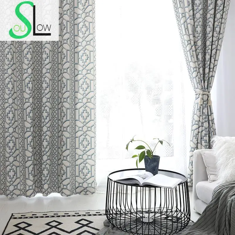 Us 16 15 35 Off Slow Soul Green Wall Stone Window Modern Geometric Curtains For Living Room Bedroom Kitchen Blinds Ready Made Chinese French In Us 16 15 35 Off Slow Soul Green Wall Stone Window Modern Geometric Curtains For Living Room Bedroom Kitchen Blinds Ready Made Chinese French In