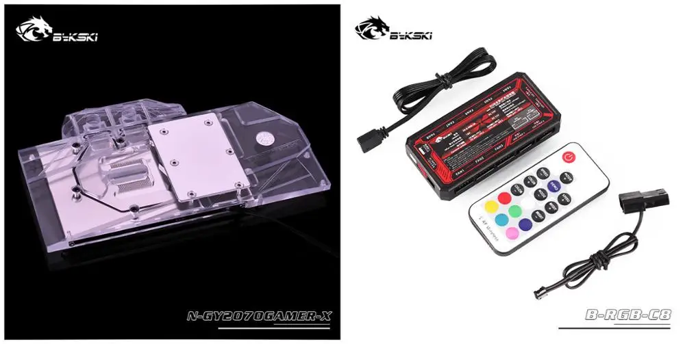 Controller(12V AURA) Bykski N-GY2070GAMER-X с полным покрытием GPU водного блока для VGA GALAX GeForce RTX2070 геймерская Видеокарта кулер для воды - Цвет лезвия: Controller(12V AURA)