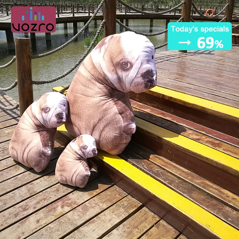 

VOZRO Originality Simulation Plush Sanddog Cartoon Doll Neck Travel Body Pillow Almohada Decorative Pillows Poduszka Kussens
