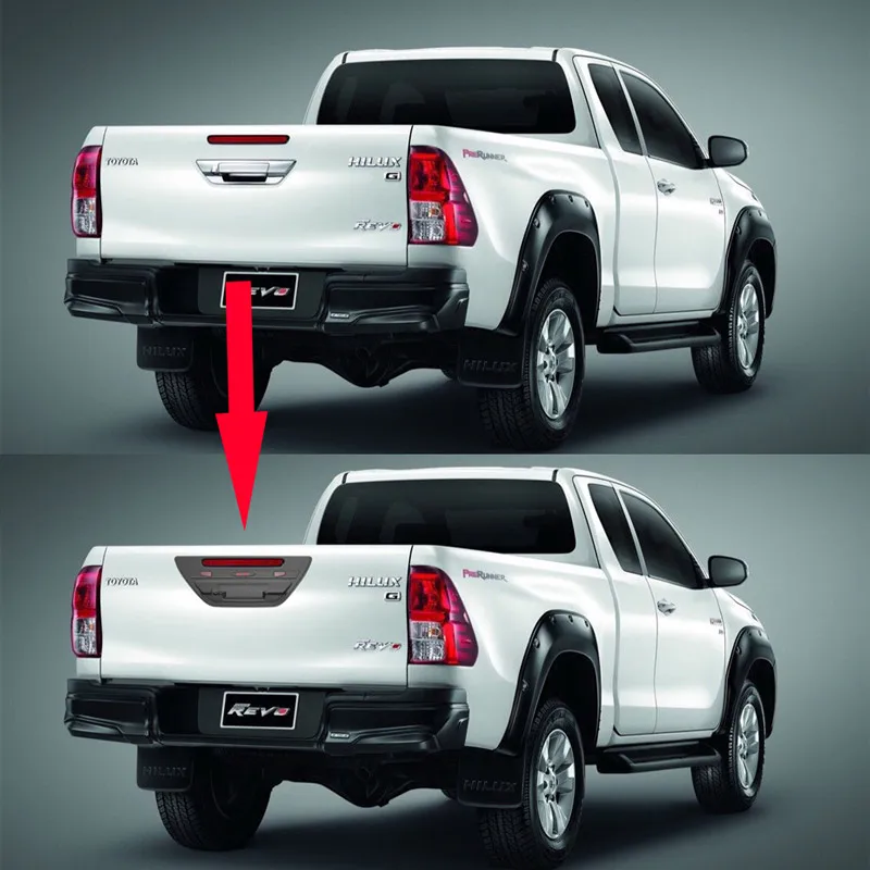 Для Toyota Hilux аксессуары задняя дверь украшение задние ворота задняя дверная ручка Крышка для REVO- АБС матовая черная отделка багажника