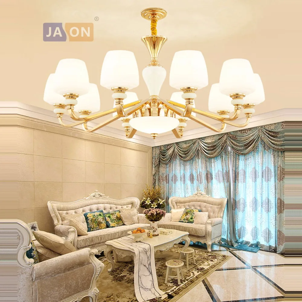 

led e14 Postmodern Iron Glass jade Gold White Chandelier Lighting Lamparas De Techo Suspension Luminaire Lampen For Foyer