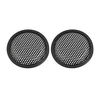 

2pcs Universal Car Speaker Cover Car Speaker Subwoofer Plastic Grill Cover Fits 6 Inch Subwoofer - Black Car Accessories