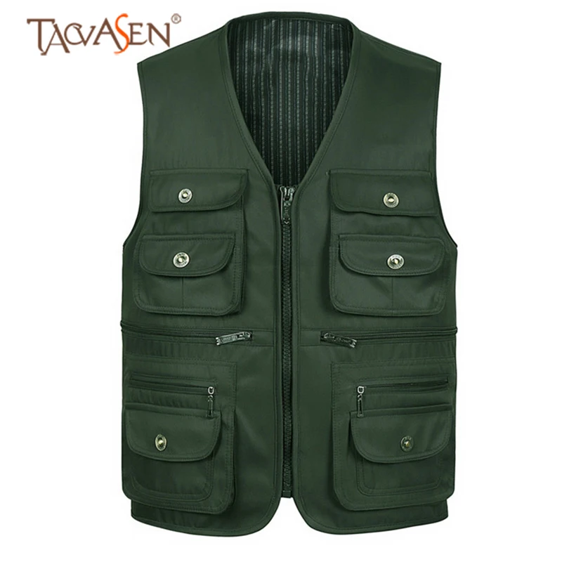 TACVASEN Outdoor Vest Men Hunting Many Pockets Photographer Waistcoat Summer Camping Hiking Military Tactical Vests | Спорт и