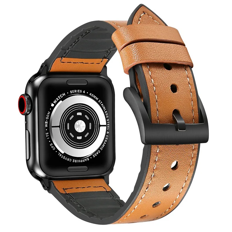 Кожаный ремешок Mdnen для часов Apple Watch IWatch Series 1 2 3 4, ремешок 42 мм/44 мм, ремешок для наручных часов Apple Watch 4 Band
