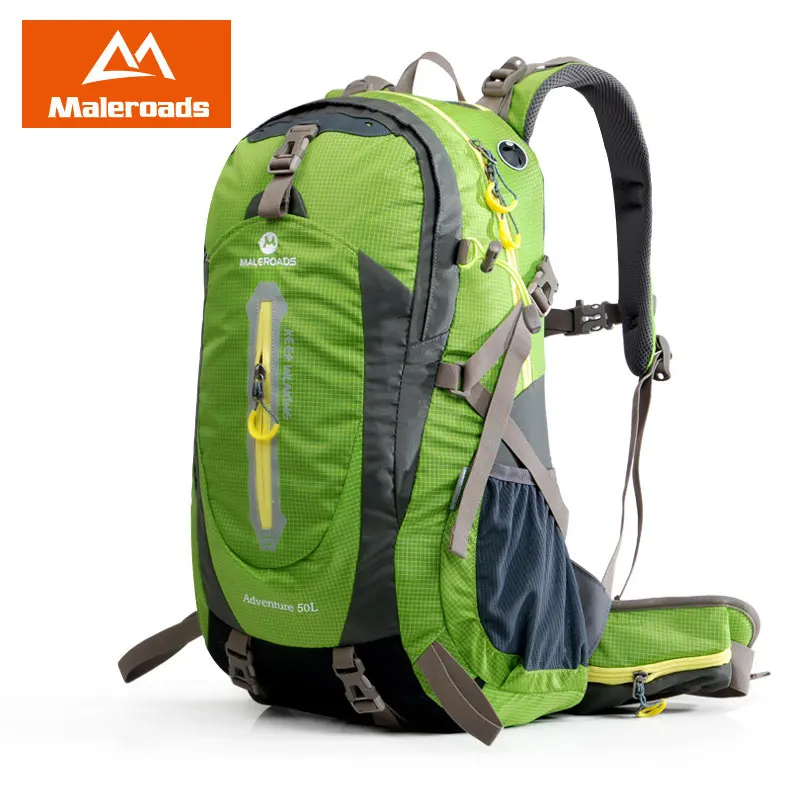 Maleroads, уличная спортивная сумка, рюкзак для путешествий, рюкзак для скалолазания, школьный рюкзак для скалолазания, походный рюкзак, походный рюкзак, 50л - Цвет: Fruit Green 50L