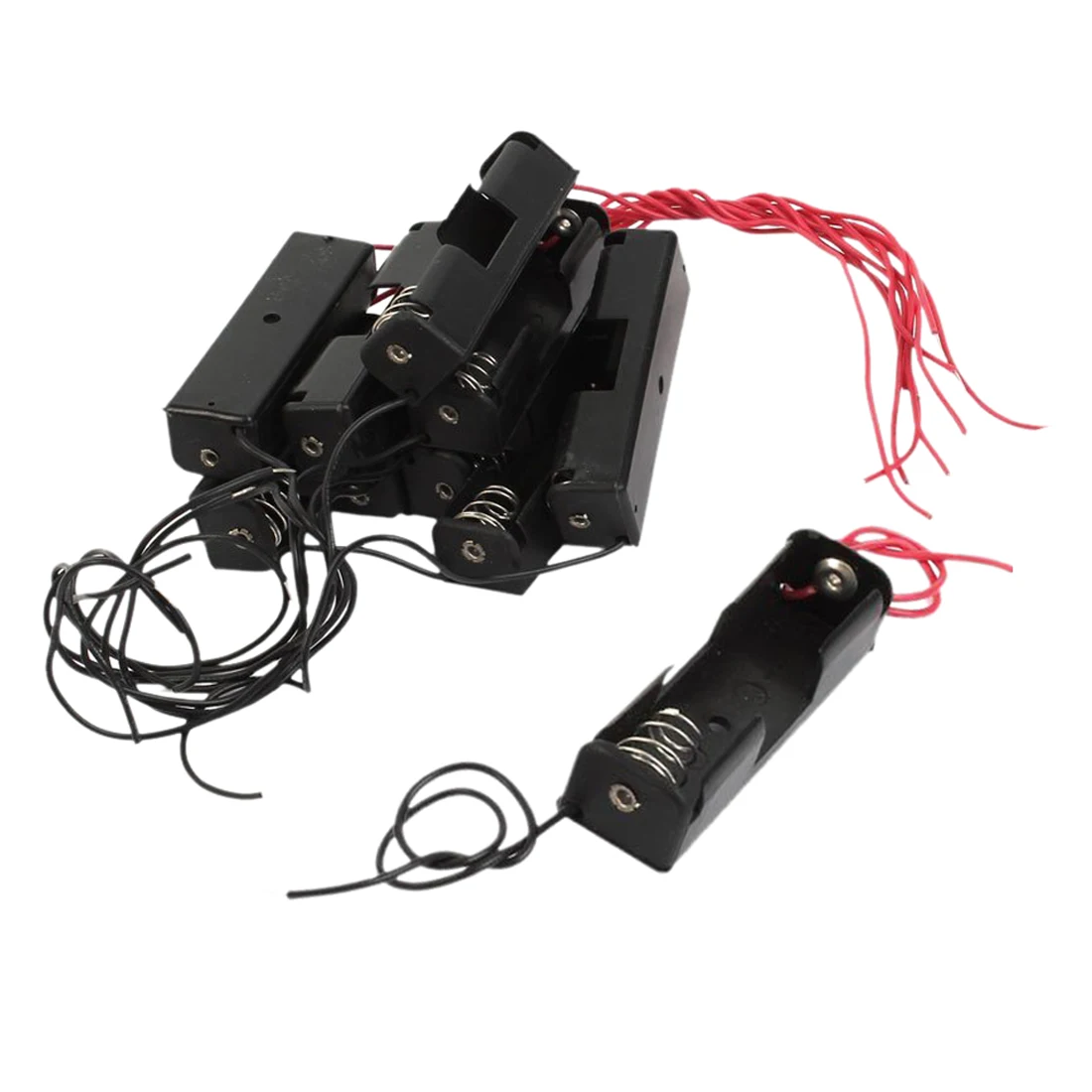 

TOP 10 Pcs Wired Leads Black Battery Storage Case Box Holder 1 x 1.5V AA