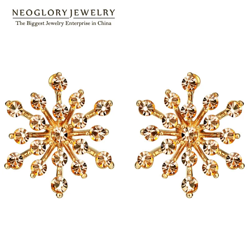 

Neoglory Auden Rhinestone Rose Gold Color Charm Stud Earrings For Women Fashion Jewelry Accessories 2020 New Brand Party Gift