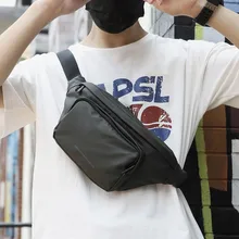 Fashion Fanny Pack Black Waterproof Money Belt Bag Men Purse Teenager's Travel Wallet Belt Male Waist Bags Crossbody Chest Bag