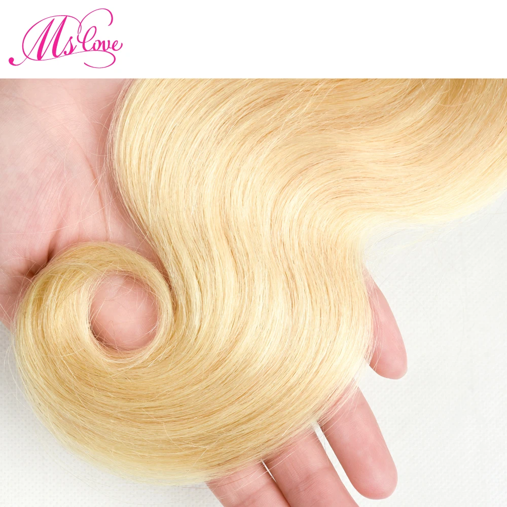 Ms Love 613 Blonde Full Color Brazilian Hair Body Wave Bundles Weave 1 PC Non Remy 100% Human Hair Extensions 10-28Inch Ms Love 613 Blonde Full Color Brazilian Hair Body Wave Bundles Weave 1 PC Non Remy 100% Human Hair Extensions 10-28Inch