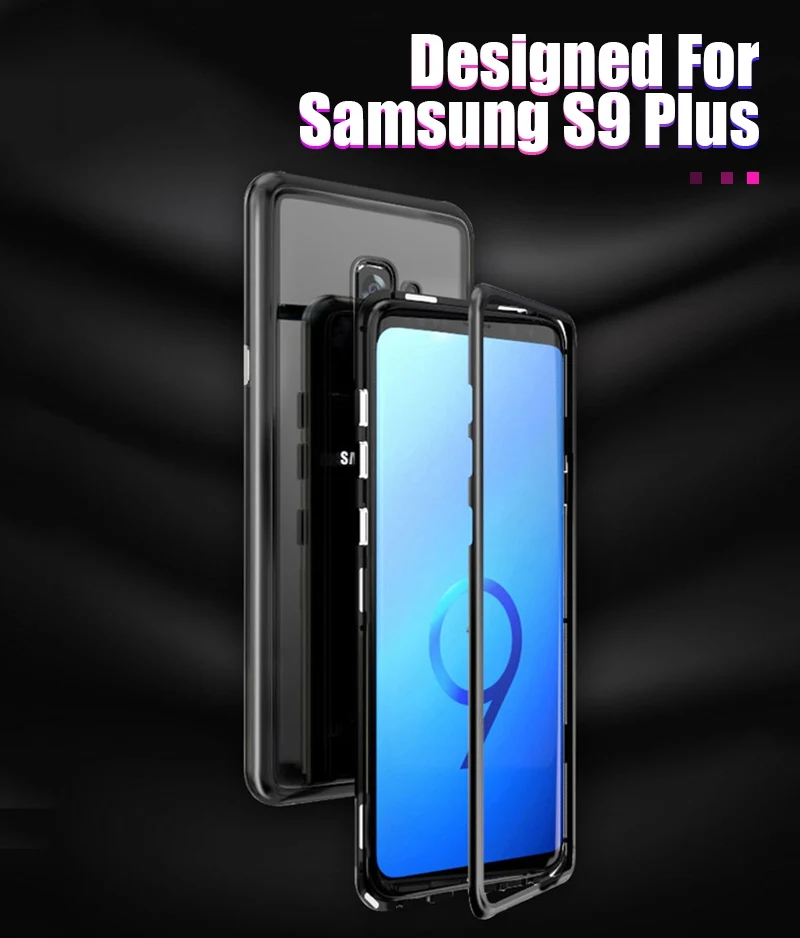 Artisome Magnetic Adsorption Case For Samsung Galaxy S9 S8 Plus Case For Samsung Note 8 Magnet Metal Tempered Glass Back Cover   (3)