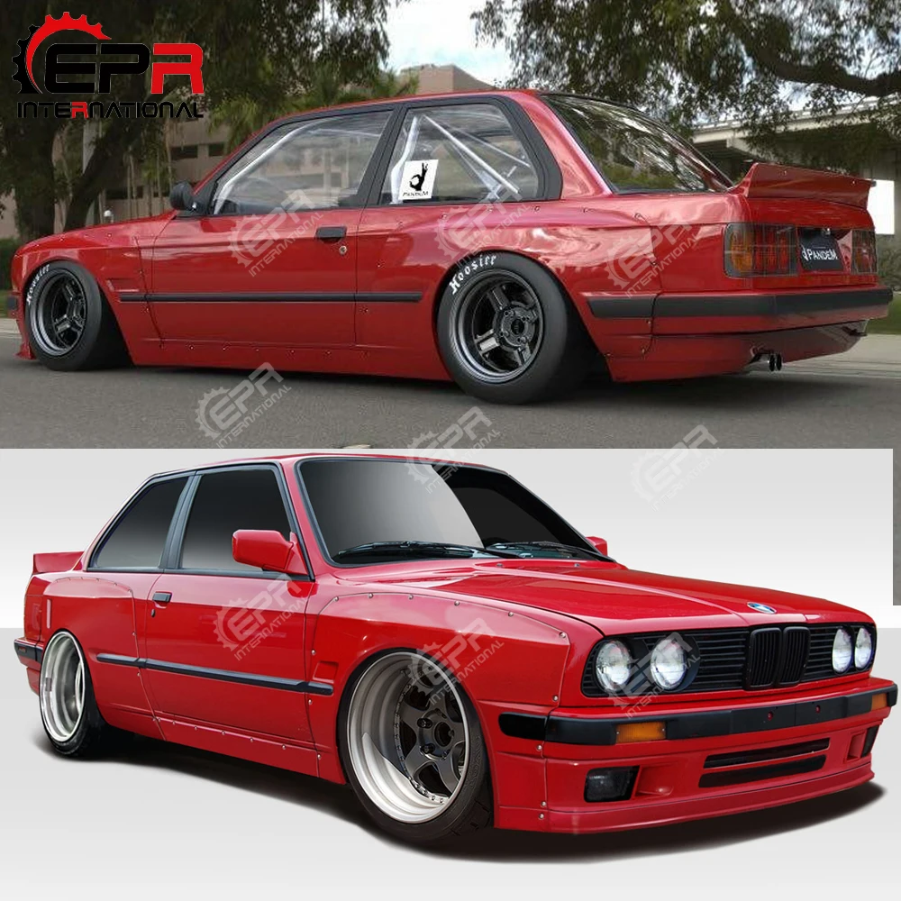 Fur Bmw E30 Frp Rb Stil Glas Faser Breite Volle Korper Kit Racing Trim Front Splitter Lip Fender Flugel Seite Rock Fur Bmw 3 Serie Rocket Bunny Body Kit Rocket Bunny Bodykitbmw E30 Body