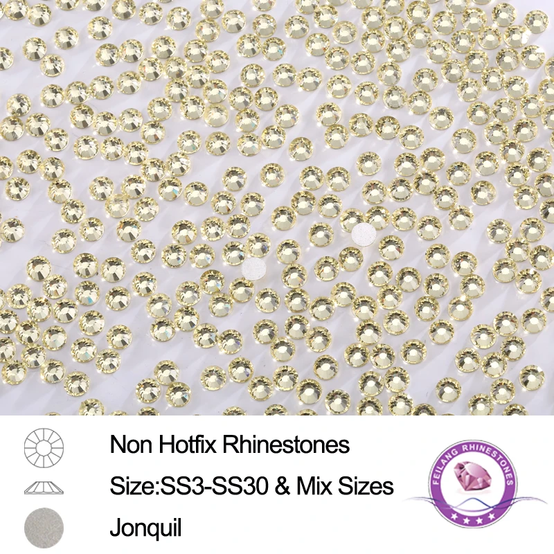 

Mix Sizes SS3 - SS30 Jonquil Nail Rhinestones FlatBack Loose Glue On Non Hotfix Rhinestones