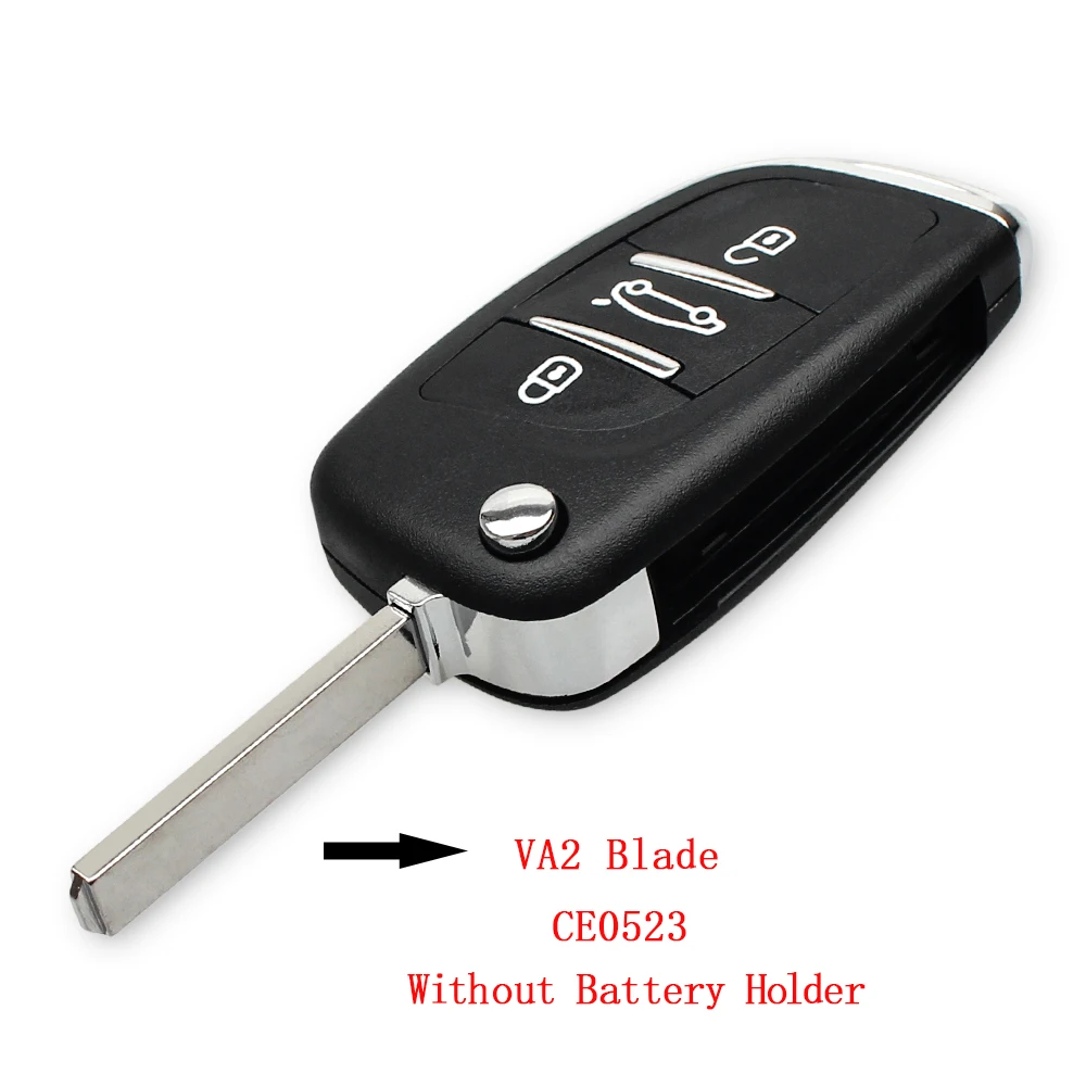 3 Buttons KEYYOU Modified Remote Flip Folding Car Key Shell For Peugeot 107 207 307 307S 306 407 807 Partner VA2/HU83 Blade CE0523 - Количество кнопок: 3 Buttons
