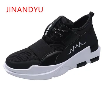 

Summer Black Mens Sneakers Casual Increased 6CM Breathable Mesh Casual Shoes Men Trainers 2018 Mans Shoes Loafers Zapatos Hombre