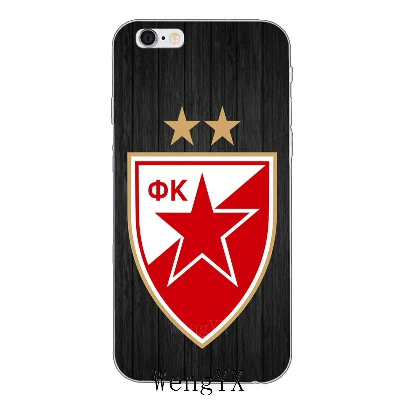 Чехол для телефона Serbia FK Crvena zvezda из мягкого силикона и ТПУ для Apple iPhone 4, 4S, 5, 5S, 5c, SE, 6, 6s, 7, 8 plus, X, XR, XS Max