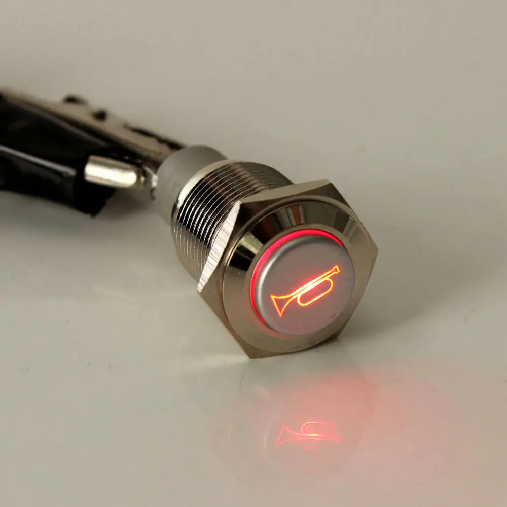 5Pcs 19mm Momentary Push Button Switch With Blue Led Indicator Light 12v Pushbutton Switch Waterproof Stainless Steel Metal Spst Momentary Switch For Car Marine Boat 12v 24v 110v 250v 5a