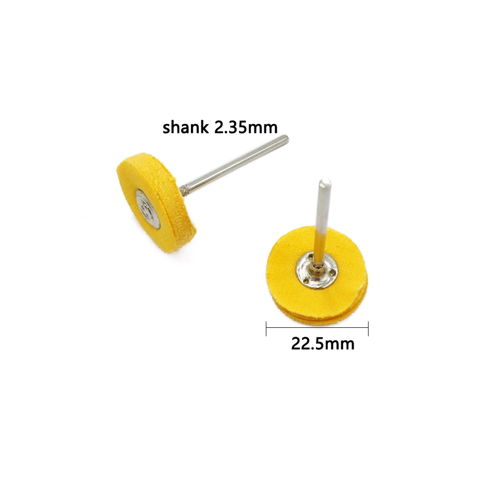 Желтый муслиновый полировальный набор буфетов для колес подходит для вращающихся инструментов Dremel 2,35 мм хвостовик 20 штук