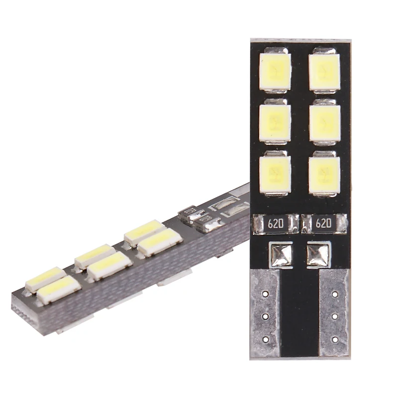 LYMOYO 10 шт. светодиод t10 W5W CANBUS светодиодный 12SMD 2835 светодисветодиодный без ошибок 12