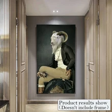 Gentleman Canvas Paintings Wall Art Animal Posters And Prints Fashion Canvas Art For Living Room Retro Nostalgia Home Deco art and fashion
