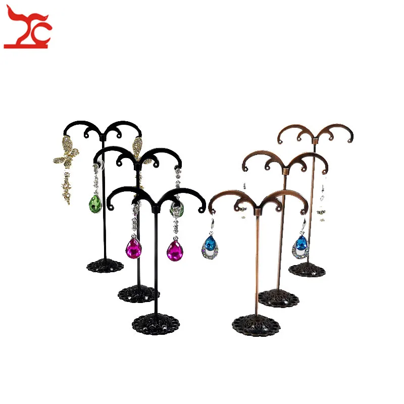 3Pcs/Set Metal Jewelry Organizer Holder Rack Black Antique M-Shape Earring Stud Bracelet Organizer Ornament Hanger Stand Holder